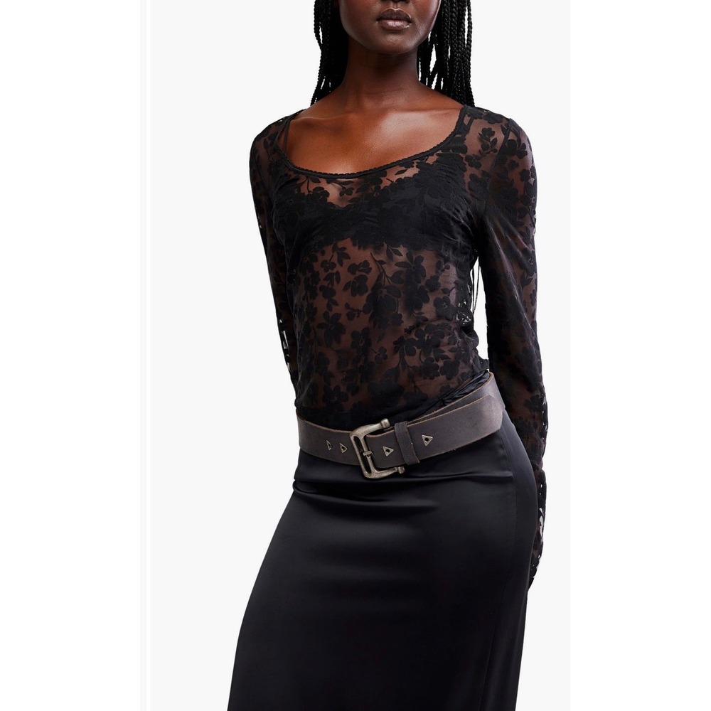 Early sunsets floral burnout y2k rave festival sheer top